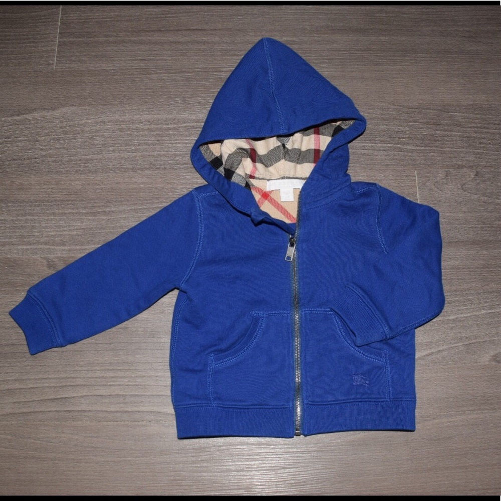 Blue Burberry 12m baby zip up hoodie